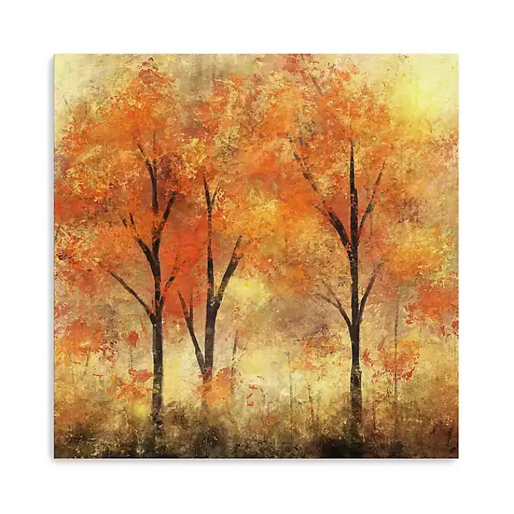 Fall>Kirklands Home Autumn Trees Canvas Art Print, 20x20 in. Orange