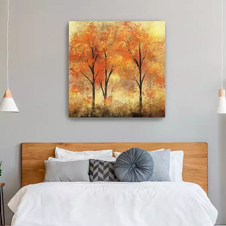 Fall>Kirklands Home Autumn Trees Canvas Art Print, 40x40 in. Orange