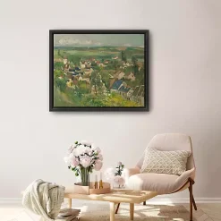 Kirklands Home Auvers, Panoramic View Framed Canvas Art Print Green Best