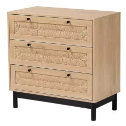 Kirklands Home Ava Light 3-Drawer Cabinet Brown Clearance