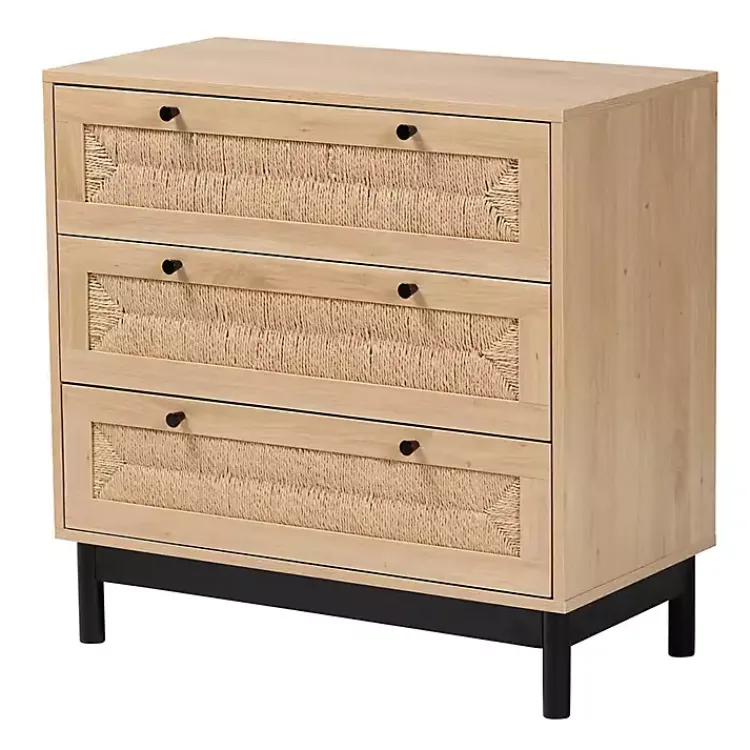 Kirklands Home Ava Light 3-Drawer Cabinet Brown Clearance