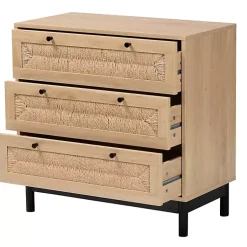 Kirklands Home Ava Light 3-Drawer Cabinet Brown Clearance