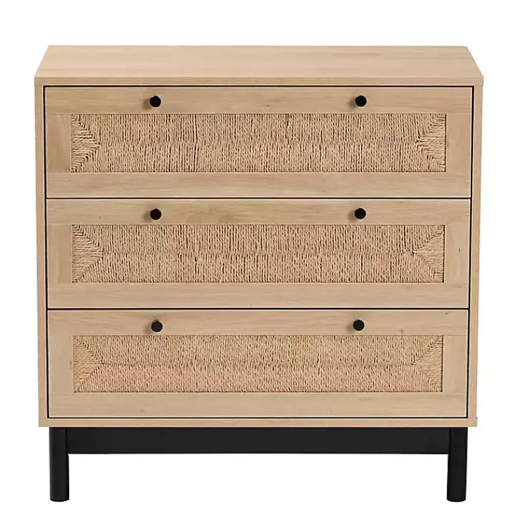Kirklands Home Ava Light 3-Drawer Cabinet Brown Clearance