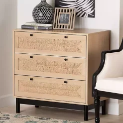 Kirklands Home Ava Light 3-Drawer Cabinet Brown Clearance