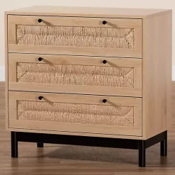 Kirklands Home Ava Light 3-Drawer Cabinet Brown Clearance