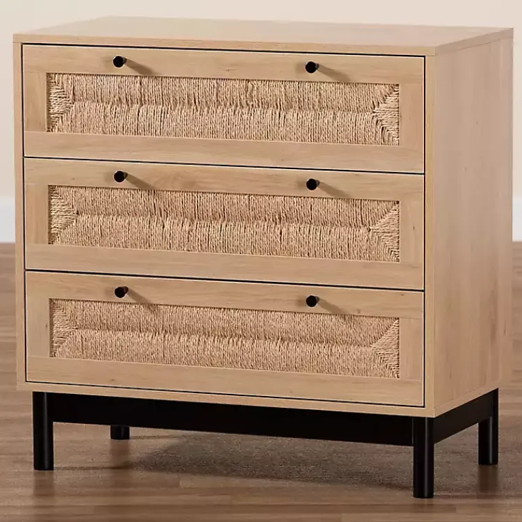 Kirklands Home Ava Light 3-Drawer Cabinet Brown Clearance