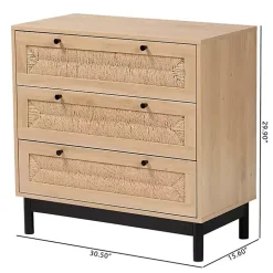 Kirklands Home Ava Light 3-Drawer Cabinet Brown Clearance