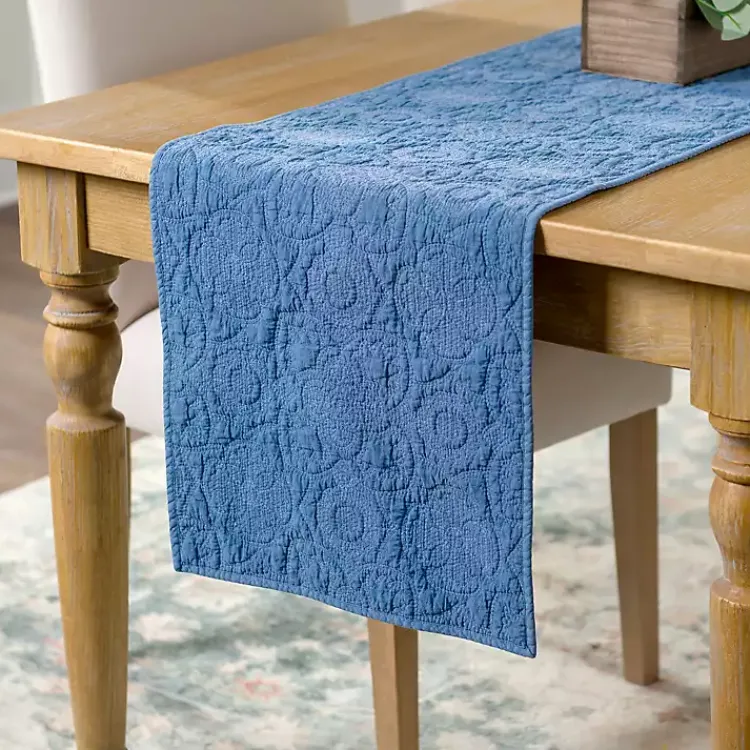 Kirklands Home Avery Quilted Table Runner, 80 in. Blue Clearance