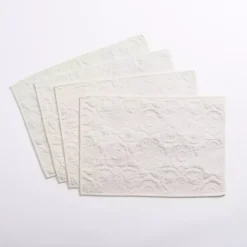 Kirklands Home Avery Quilted Placemats, Set of 4 Ivory Hot