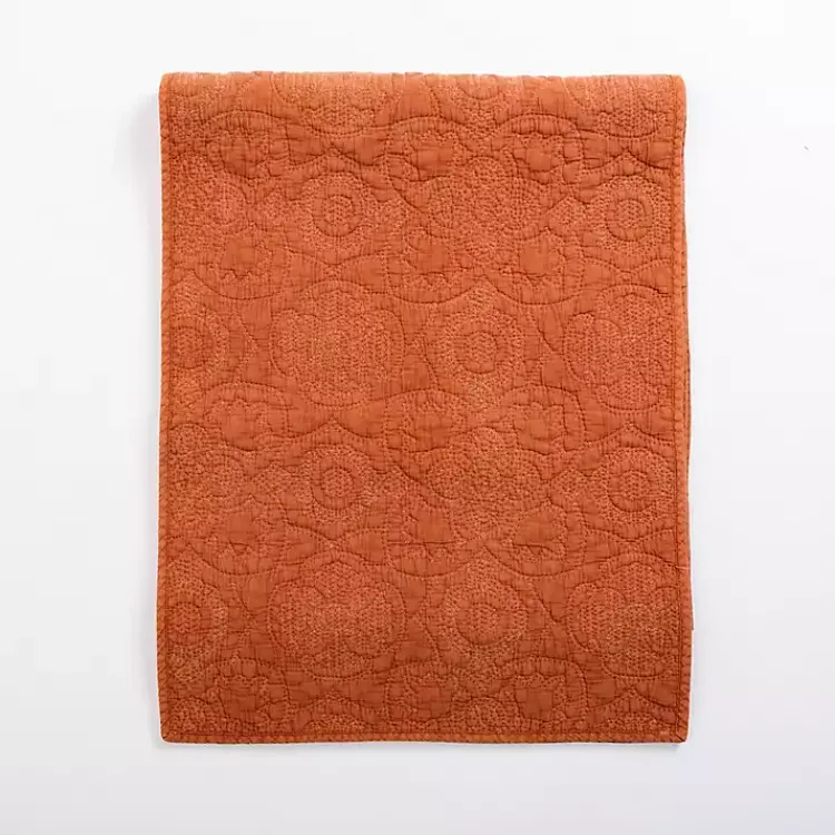 Kirklands Home Avery Rust Quilted Table Runner, 80 in. Orange New