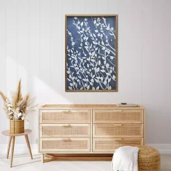 Kirklands Home Azure Blooms Framed Canvas Art Print Clearance