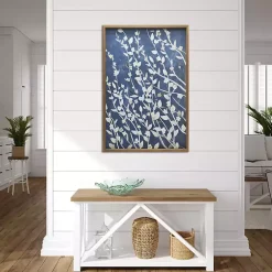 Kirklands Home Azure Blooms Framed Canvas Art Print Clearance