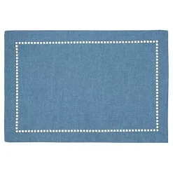 Kirklands Home Azure Laser-Cut Hemstitch Placemats, Set of 4 Blue Clearance