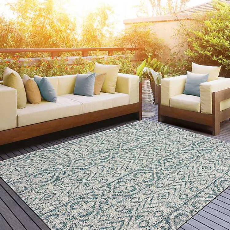 Kirklands Home Azure Terrace Sun Shower Outdoor Area Rug, 5x8 Clearance