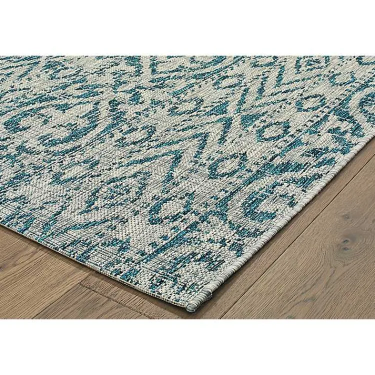 Kirklands Home Azure Terrace Sun Shower Outdoor Area Rug, 7x9 New