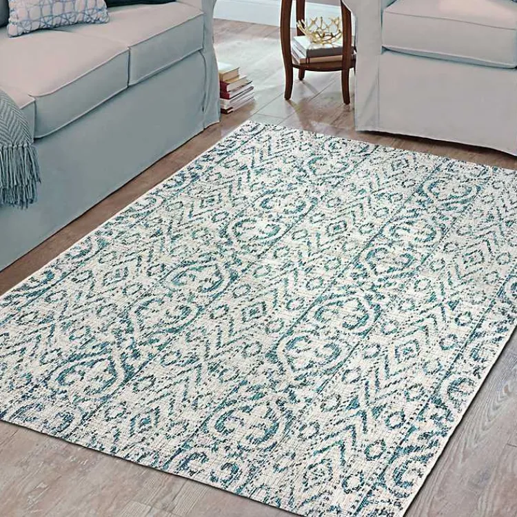 Kirklands Home Azure Terrace Sun Shower Outdoor Area Rug, 7x9 New