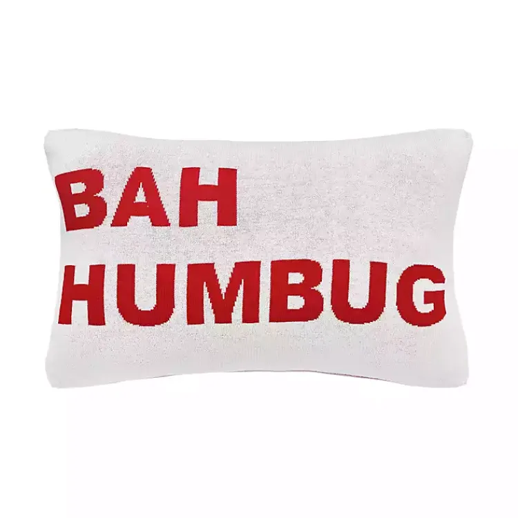 Christmas Pillows>Kirklands Home Bah Humbug Reversible Lumbar Pillow