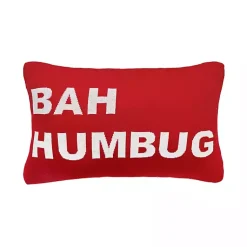 Christmas Pillows>Kirklands Home Bah Humbug Reversible Lumbar Pillow