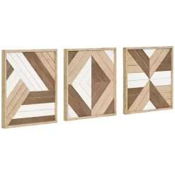 Kirklands Home Ballez Geometric Wood Wall Plaques, Set of 3 Discount