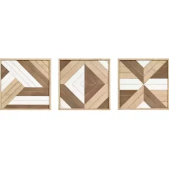 Kirklands Home Ballez Geometric Wood Wall Plaques, Set of 3 Discount
