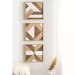 Kirklands Home Ballez Geometric Wood Wall Plaques, Set of 3 Discount