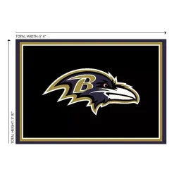 Kirklands Home Baltimore Ravens Area Rug, 4x6 Black