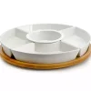 Kirklands Home Bamboo 5-pc. Ceramic Modern Set Lazy Susan