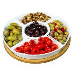 Kirklands Home Bamboo 5-pc. Ceramic Modern Set Lazy Susan