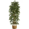 Trees & Topiaries>Kirklands Home Bamboo Tree in Woven Basket, 6 ft.
