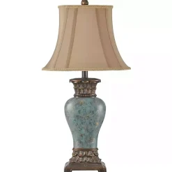 Kirklands Home Barbados Blue Traditional Table Lamp Tan