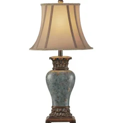 Kirklands Home Barbados Blue Traditional Table Lamp Tan