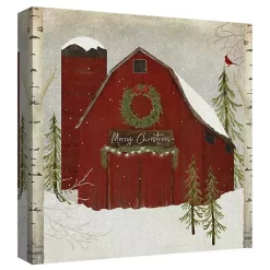 Christmas Art & Wall Decor>Kirklands Home Barn and Church Canvas Art Prints, Set of 2 Multi