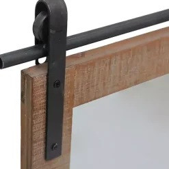 Kirklands Home Barn Door Mirror with Shelf Brown Outlet