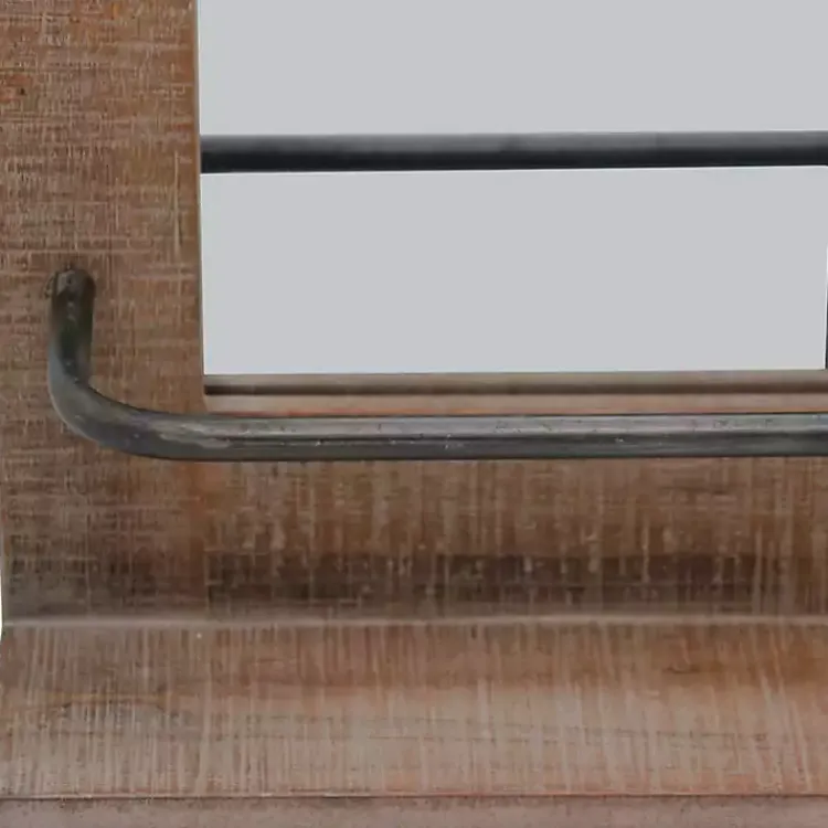 Kirklands Home Barn Door Mirror with Shelf Brown Outlet