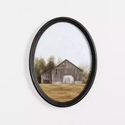 Kirklands Home Barn Landscape Oval Framed Art Print Clearance