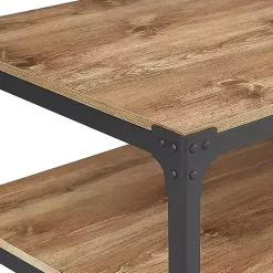 Kirklands Home Barnwood Angle Iron Coffee Table Brown Hot