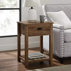 Kirklands Home Barnwood Country Accent Table Brown Clearance