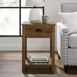 Kirklands Home Barnwood Country Accent Table Brown Clearance