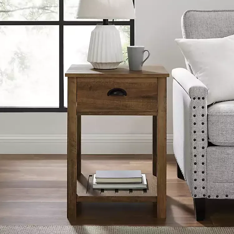 Kirklands Home Barnwood Country Accent Table Brown Clearance