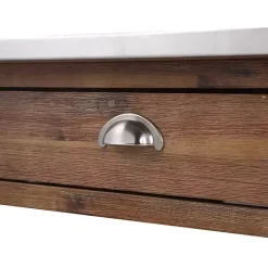 Kirklands Home Barnwood Sonoma Stainless Steel Top Kitchen Cart Brown Outlet