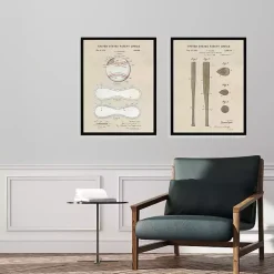 Kirklands Home Baseball Patents Framed Art Prints, Set of 2 Tan Sale
