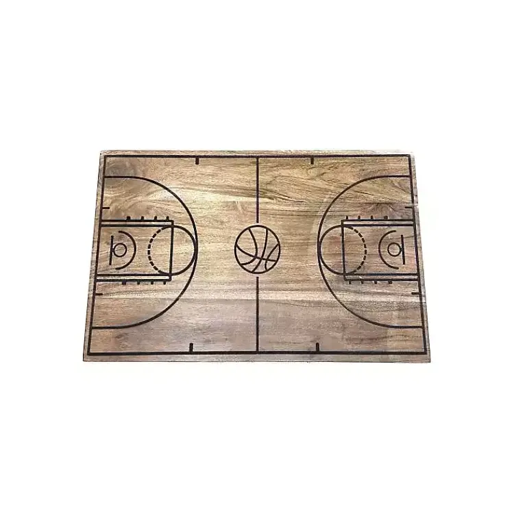 Kirklands Home Basketball Court Wooden Serving Board Brown Hot