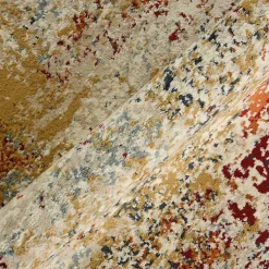 Kirklands Home Bastia Ivory Orange Area Rug, 7x9 Multi Hot