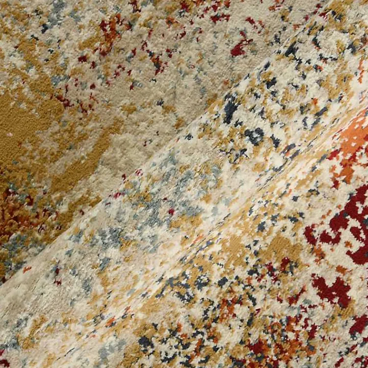 Kirklands Home Bastia Ivory Orange Area Rug, 7x9 Multi Hot