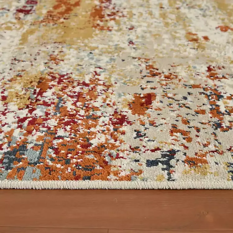 Kirklands Home Bastia Ivory Orange Area Rug, 7x9 Multi Hot
