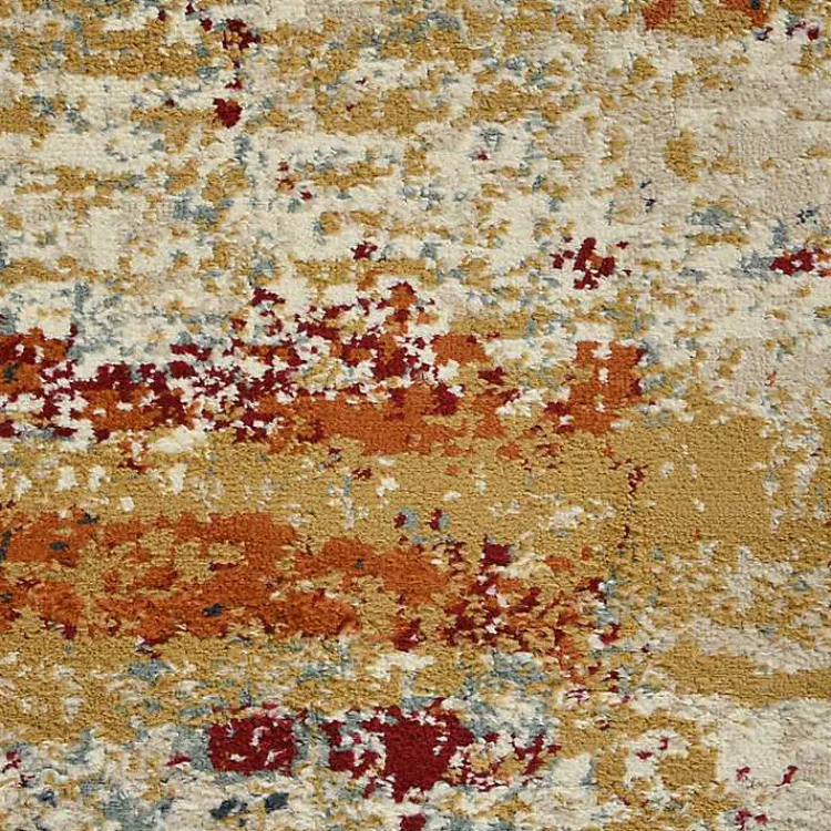 Kirklands Home Bastia Ivory Orange Area Rug, 7x9 Multi Hot