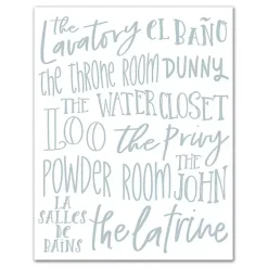 Kirklands Home Bathroom Names Canvas Art Print White Outlet