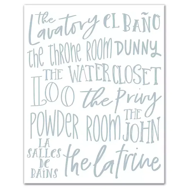 Kirklands Home Bathroom Names Canvas Art Print White Outlet