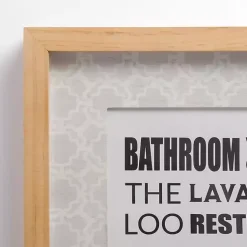Kirklands Home Bathroom Names Framed Wall Plaque New