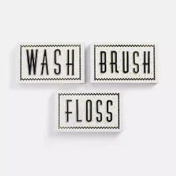 Kirklands Home Bathroom Subway Tile Wall Plaques, Set of 3 Discount